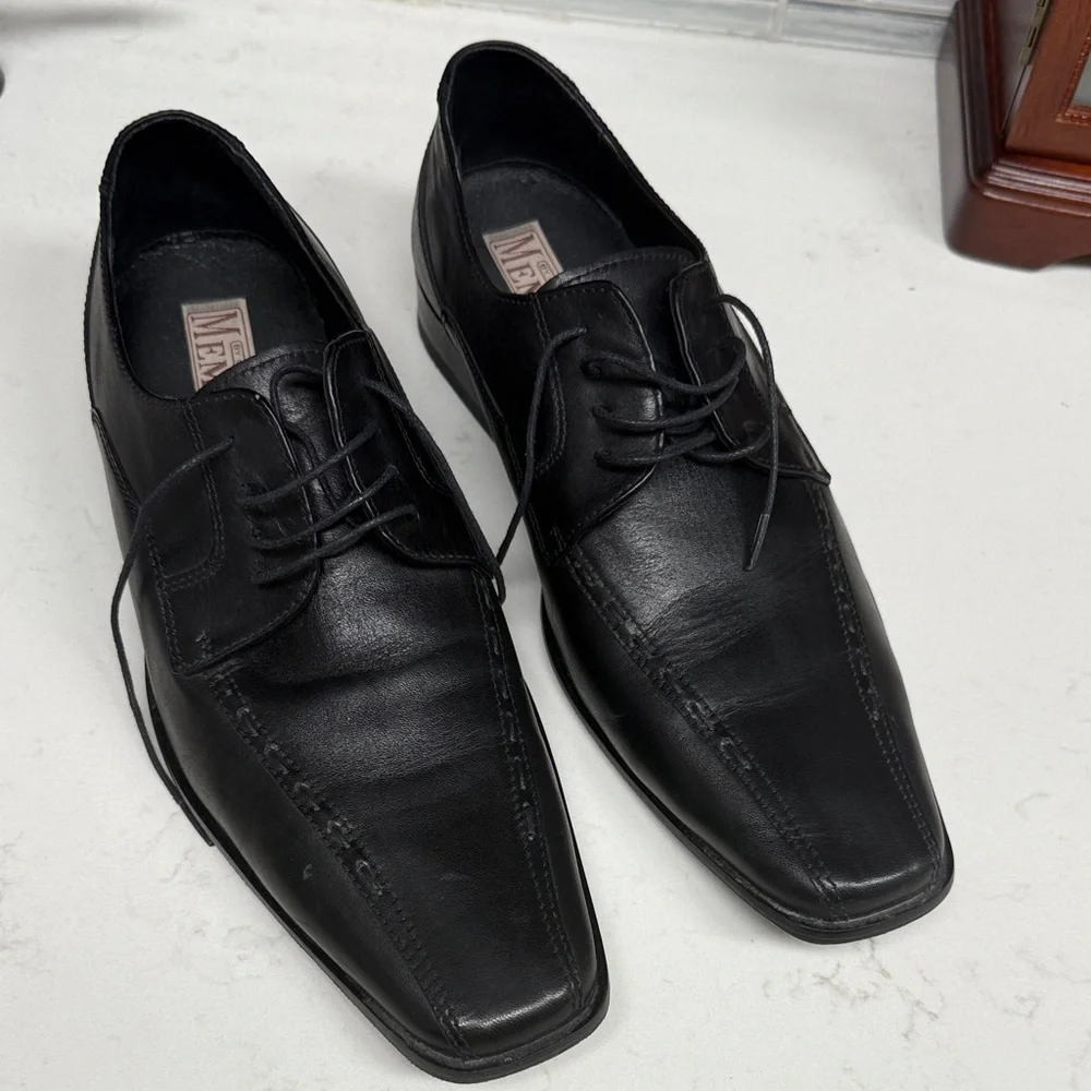 MEMPHIS by Giorgio Selini Black Leather Oxfords